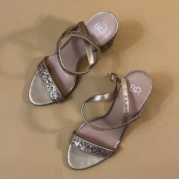 BP. Lula Block Heel Slingback Sandal In Multi Glitter - Picture 4 of 9